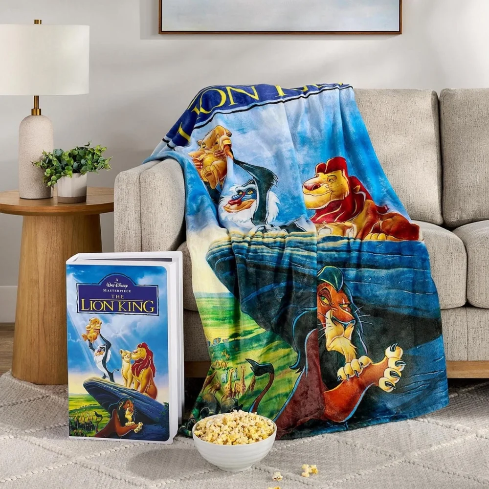 Disney Lion King Classic Retro VHS Boxed Silk Touch Throw 50in X 70in